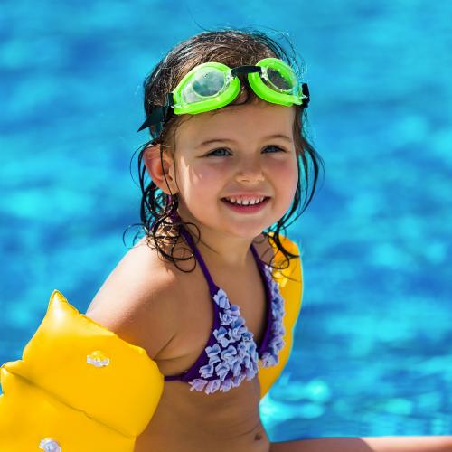 Child swimming safe with floats