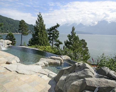 Natural styled infinity swimming pool