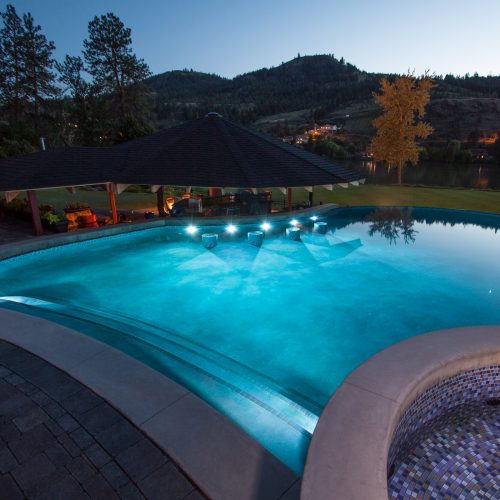 Large party pool style with spot lights