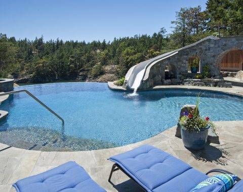 Infinity side added to the pool overlooking landscape