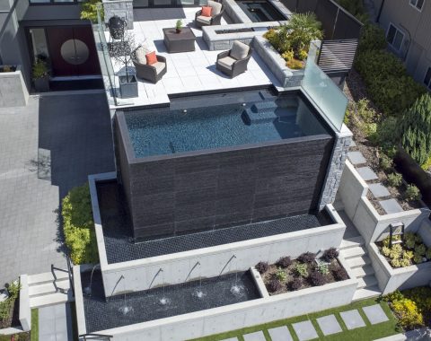 View to showcase the 7 foot drop that creates a water feature