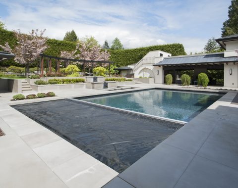 Swimming pool renovation with pool cover