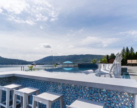 Built in bar area from outside the pool