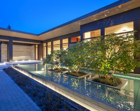Reflecting pools in Burnaby, Vancouver and British Columbia