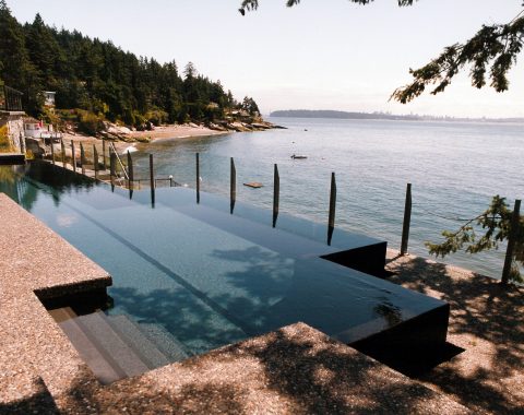 Infinity pool built overlooking the bay for fantastic views