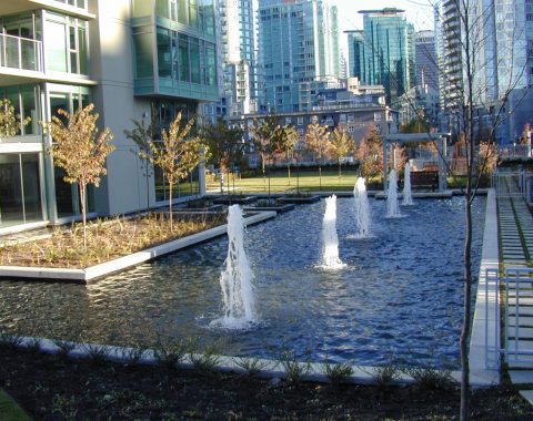 Commercial water features as a decorative display