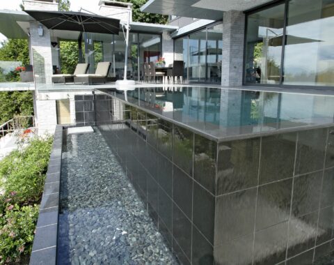 Infinity Pool built to showcase a water featured edge