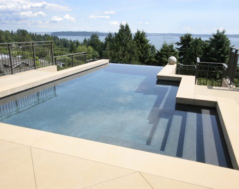 Infinity pool built created with the edge looking into the landscape