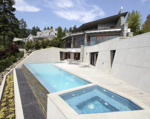 Infinity Pool built into the side of a hill to give an integrated feel