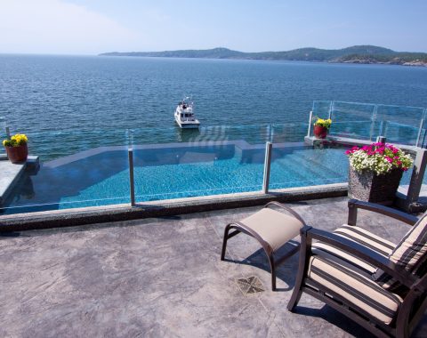 Infinity pool built overlooking the sea to give a seamless view