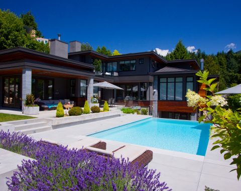 Infinity pool built into the ground to give an integrated feel