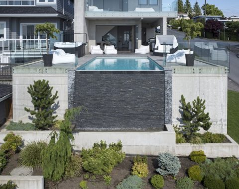 Infinity style cocktail pool in Burnaby, Vancouver and British Columbia