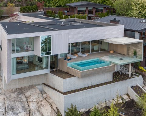 Infinity pool - built over terrace area to give the allusion of floating