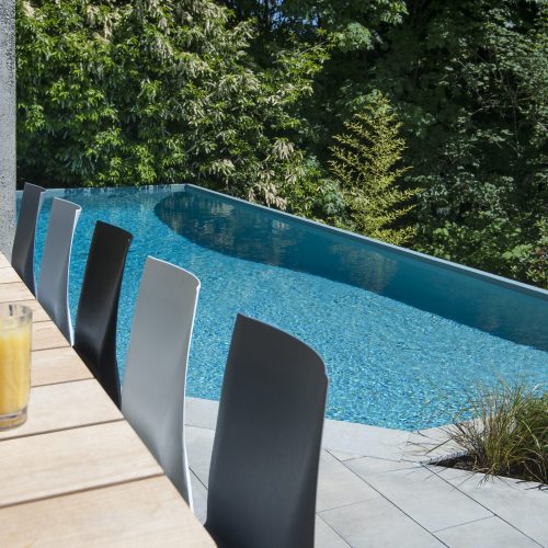 Swimming pool inspiration and pool planning - pool built into the landscape in Burnaby, Vancouver & British Columbia