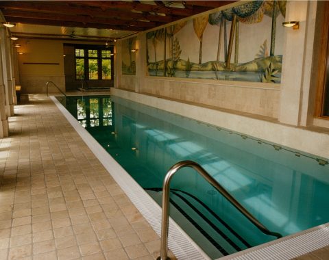 Indoor swimming pool builders have created an indoor lap pool