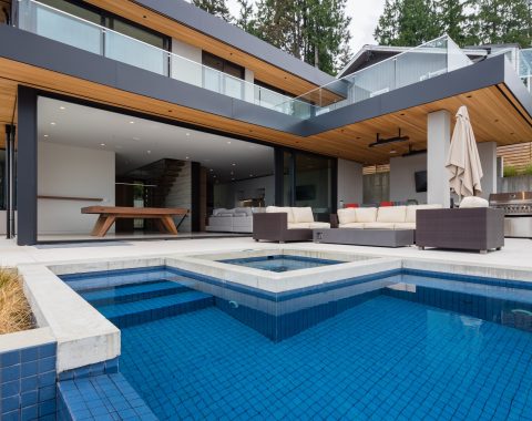 Upclose view of galaxy blue tile in a versatile swimspace