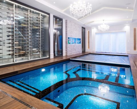 Luxury indoor swimming pool for private relaxation and fitness